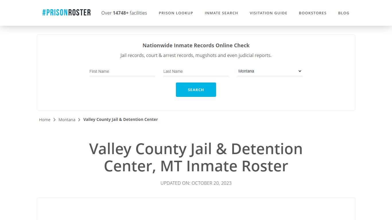 Valley County Jail & Detention Center, MT Inmate Roster - Prisonroster